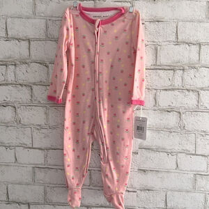 NWT Emporio Baby Pink Tulip Sleep and Play Body Suit size 6-9 months
